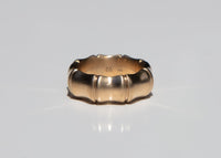 solid 14k gold wide bamboo ring