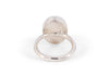 back of sterling silver oval abalone shell ring