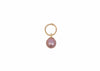 lavender edison pearl charm with  solid 14k gold hoop