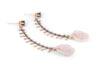 pink tabasco geode earrings with teal sapphires and gold pins