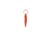 red ovulid shell charm with solid 14k gold hoop