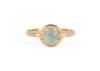 14k gold rose cut teal Montana sapphire ring with claw setting