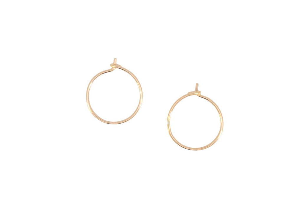 tiny gold hoop earrings with hook closure
