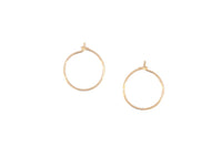 tiny solid 14k gold hoop earrings with hook closure