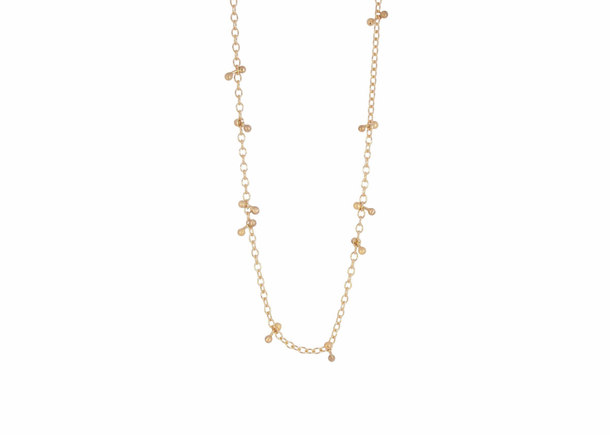 14k gold layering chain necklace with pins