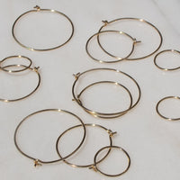 plain simple solid 14k gold hoop earrings