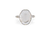 front of sterling silver clear quartz crystal ring