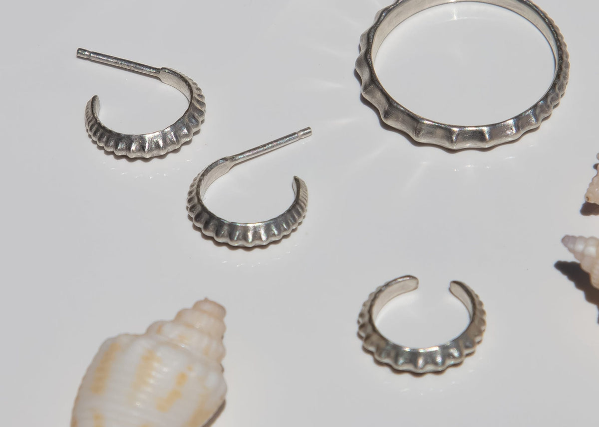 Shell Texture Ear Cuff & Earrings (Reserved)
