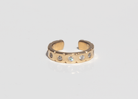 14k gold ear cuff with diamonds and notched details