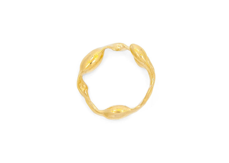 14k gold rockweed seaweed ring