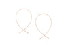 solid 14k rose gold wire threader fish earrings