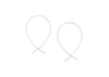 solid 14k white gold wire threader fish earrings