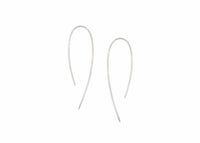 14k white gold threader hook earrings