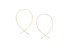 solid 14k gold wire threader fish earrings