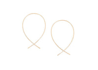 solid 14k gold wire threader fish earrings