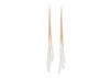 yellow gold dangle earrings with white dentalium tusk shells