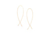 solid 14k yellow gold wire minnow threader earrings