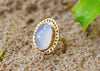 fan coral inspired 14k gold chalcedony cocktail ring in sand Jensen