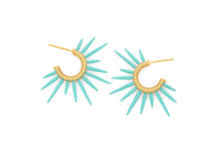 sea foam and gold beach statement earrings