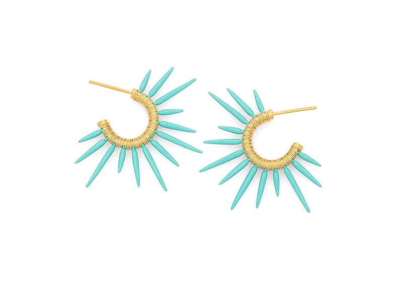 sea foam and gold beach statement earrings