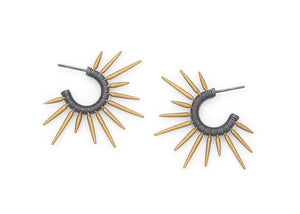gold sea urchin inspired earrings