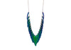 iridescent green scarab beetle wing fringe necklace