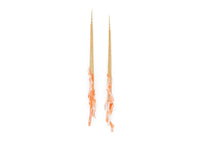 handmade pink coral dangly earrings