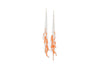 pink coral silver dangly cascade earrings