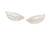 back view of sterling silver taro leaf earrings with cutout designs