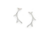 sterling silver Hawaiian limu earrings with diamonds