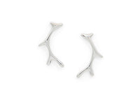 sterling silver Hawaiian limu earrings with diamonds