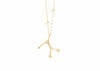 gold limu seaweed coral Necklace with diamonds and barbell details in chain