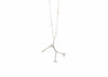 sterling silver limu seaweed coral Necklace with diamonds and barbell details in chain