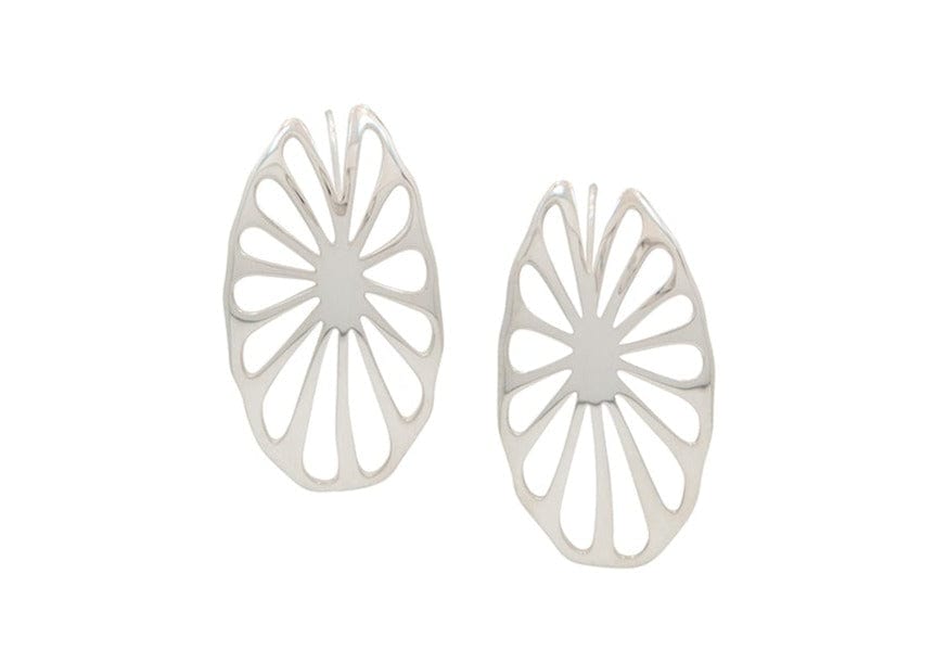 sterling silver lotus leaf earrings