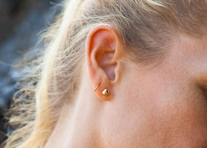 nature inspired gold pomegranate seed earrings