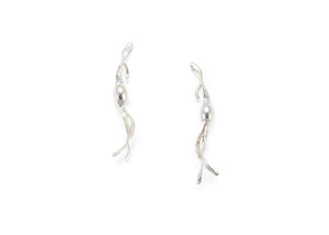 rockweed seaweed silver earrings