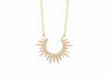 spiky yellow gold urchin necklace with diamonds