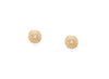 14k gold textured seed earrings with diamonds in center