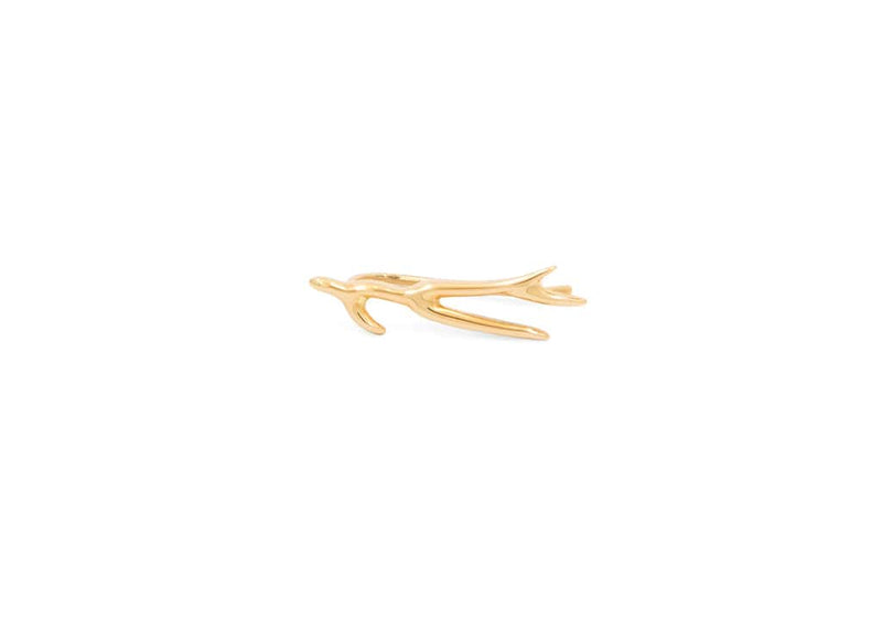 14k gold ocean inspired sea plant ear crawler