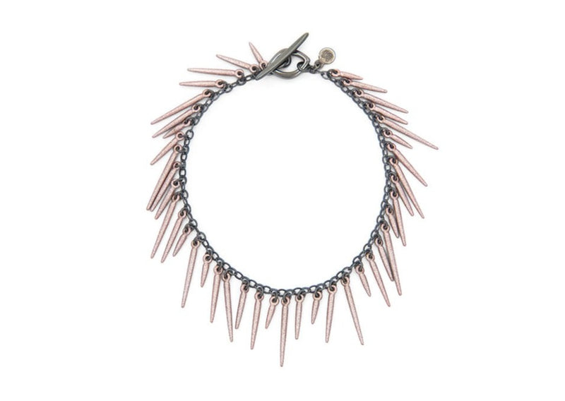 spiky rose gold powder coated urchin bracelet