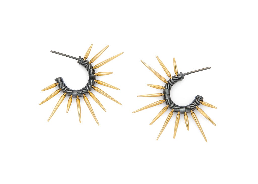 14k gold spiky Urchin Earrings