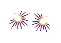 purple sea urchin earrings