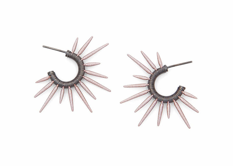 handmade powder coated sea urchin earrings