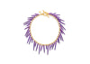 fringe style bracelet with purple powder coated spikes and 14k gold vermeil