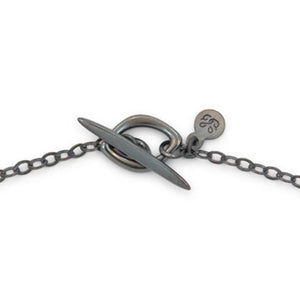 oxidized sterling silver marquise toggle clasp