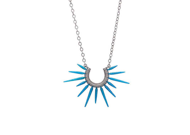 handmade powder coated urchin necklace