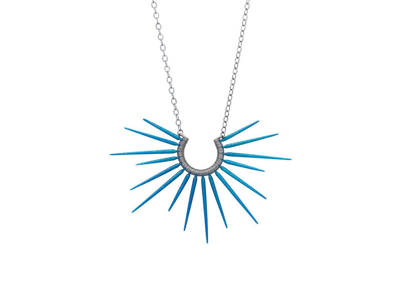 handmade powder coated urchin necklace