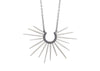 ocean inspired silver spike necklace with black chain