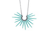 teal blue spiky necklace with black chain