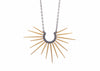 necklace with black chain and gold spikes